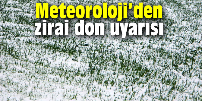 Meteoroloji’den zirai don uyarısı