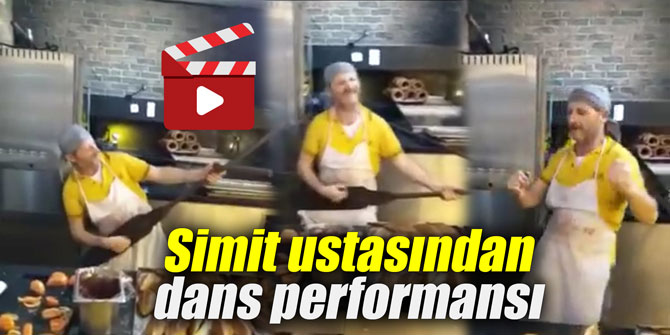 Simit ustasından dans performansı