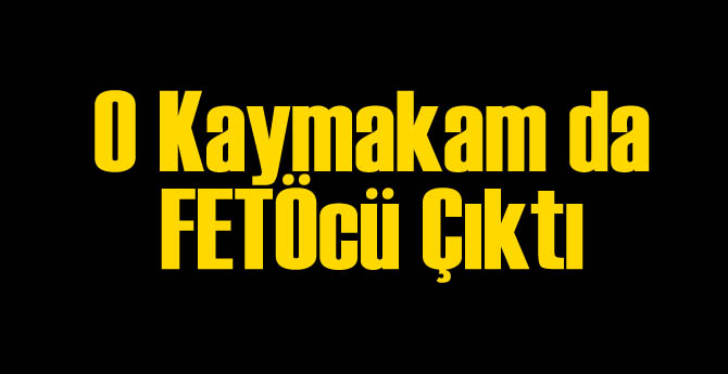 O Kaymakam da FETÖ'den Tutuklandı