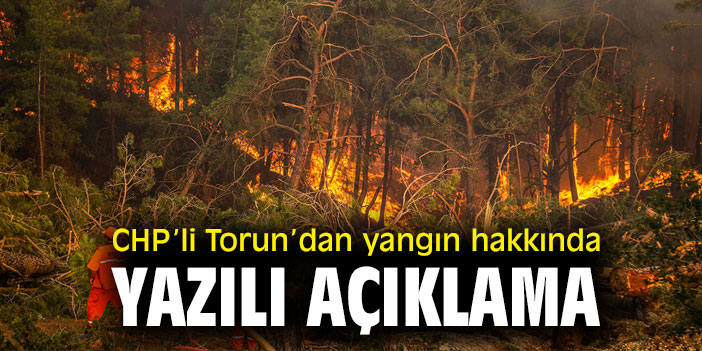 CHP'li Torun'dan yangın hakkında yazılı açıklama