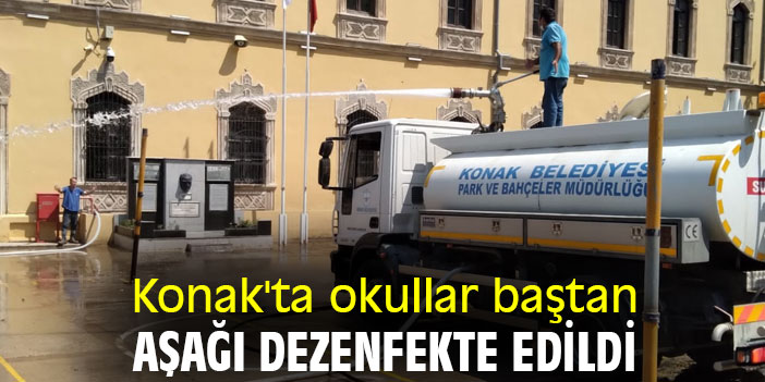 Konak'ta okullar baştan aşağı dezenfekte edildi