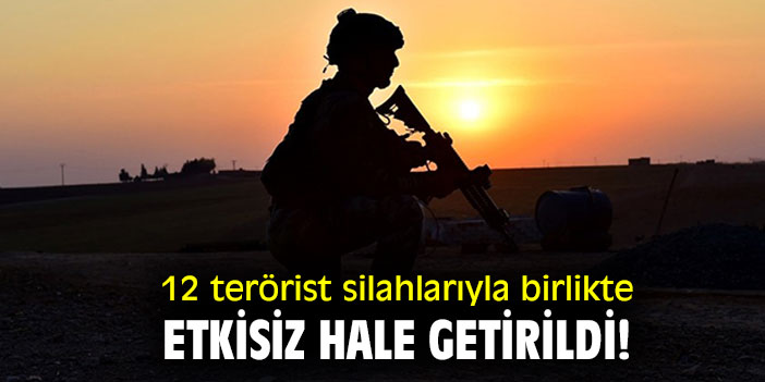 12 terörist silahlarıyla birlikte etkisiz hale getirildi!
