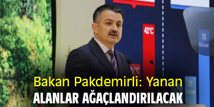 Bakan Pakdemirli: Yanan alanlar ağaçlandırılacak