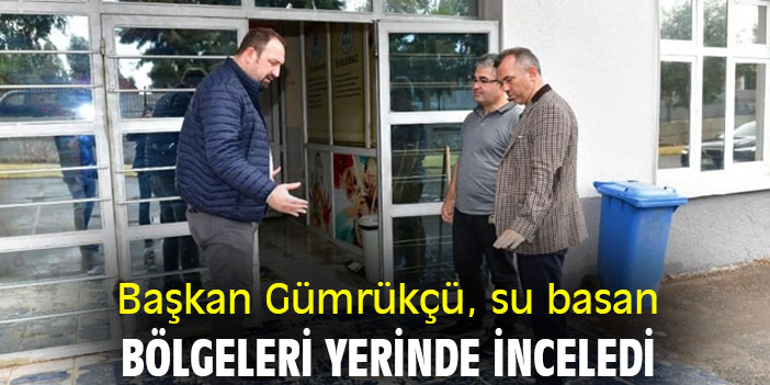 Başkan Gümrükçü, su basan bölgeleri yerinde inceledi