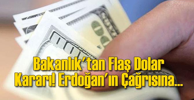 Bakanlık'tan Flaş Dolar Kararı! Erdoğan'ın Çağrısına...