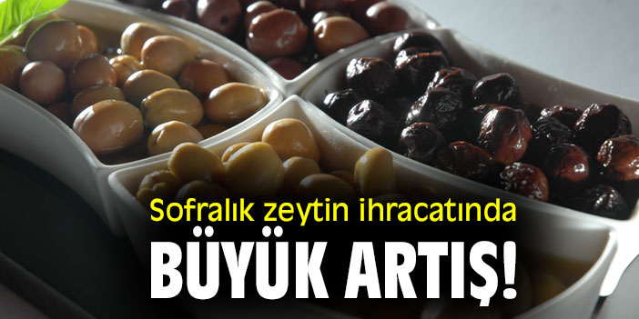 Sofralık zeytin ihracatında büyük artış!