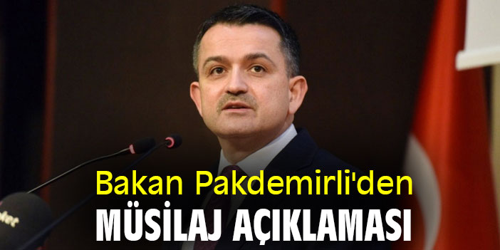 Bakan Pakdemirli'den müsilaj açıklaması