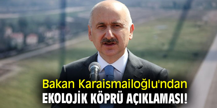 Bakan Karaismailoğlu'ndan ekolojik köprü açıklaması!
