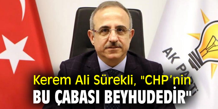 Kerem Ali Sürekli, "CHP’nin bu çabası beyhudedir"