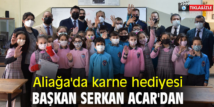 Aliağa'da karne hediyesi Başkan Serkan Acar'dan