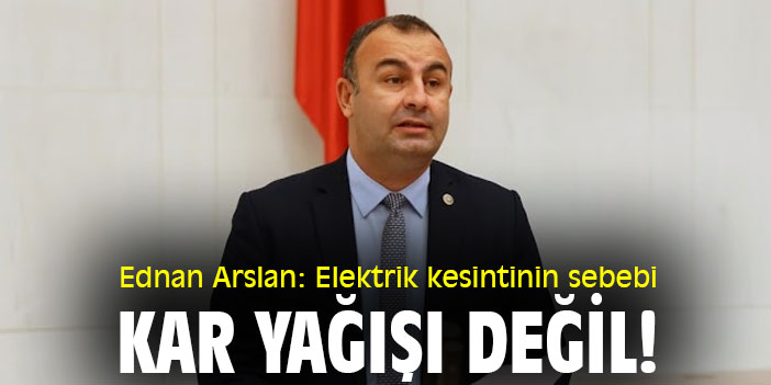 Ednan Arslan: Elektrik kesintinin sebebi kar yağışı değil!
