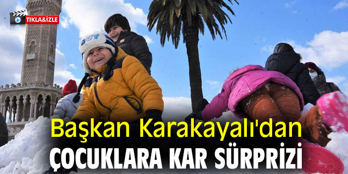 Başkan Karakayalı'dan çocuklara kar sürprizi
