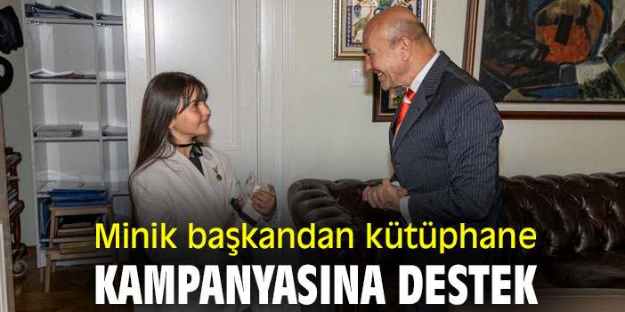 Minik başkandan kütüphane kampanyasına destek