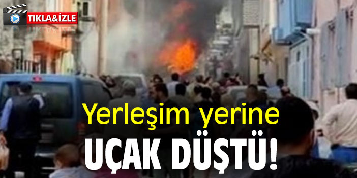 Yerleşim yerine uçak düştü!