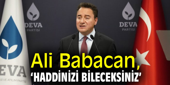Ali Babacan, ‘Haddinizi bileceksiniz’