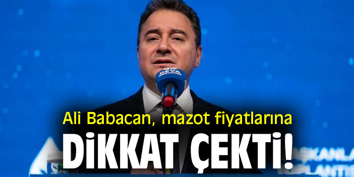 Ali Babacan, mazot fiyatlarına dikkat çekti!