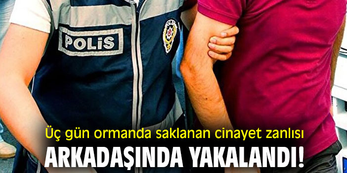 Üç gün ormanda saklanan cinayet zanlısı arkadaşında yakalandı!