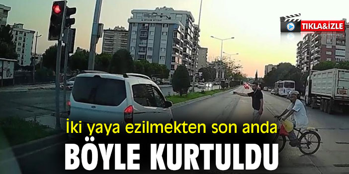 İki yaya ezilmekten son anda böyle kurtuldu