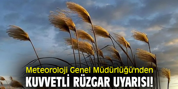 Meteoroloji Genel Müdürlüğü'nden kuvvetli rüzgar uyarısı!