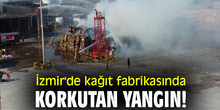 İzmir'de kağıt fabrikasında korkutan yangın!