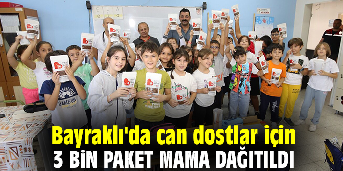 Bayraklı'da can dostlar için 3 bin paket mama dağıtıldı