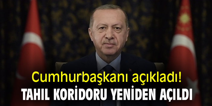 Cumhurbaşkanı açıkladı! Tahıl koridoru yeniden açıldı