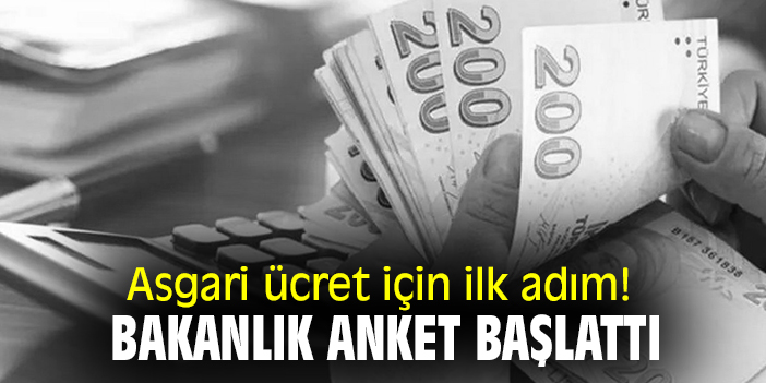 Asgari ücret için ilk adım! Bakanlık anket başlattı