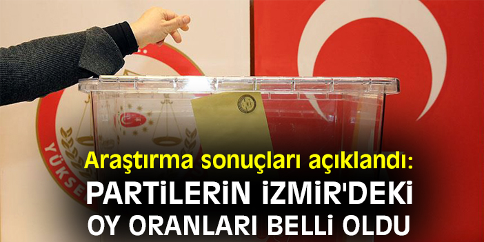 Araştırma sonuçları açıklandı: Partilerin İzmir'deki oy oranları belli oldu