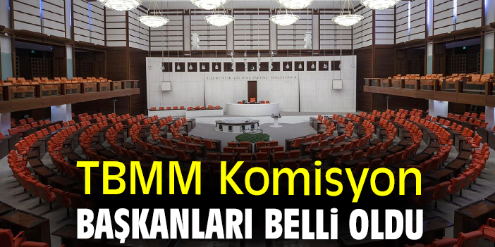 TBMM Komisyon Başkanları belli oldu