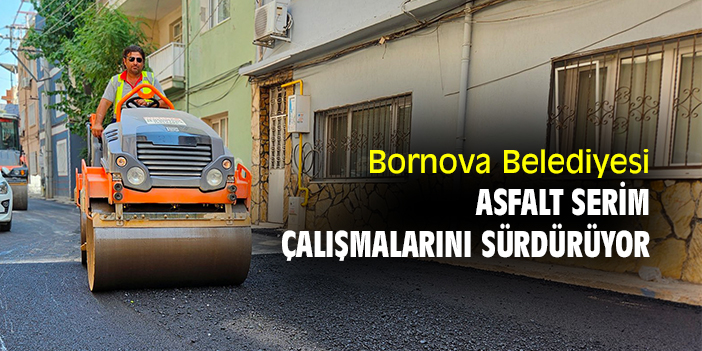 Bornova Belediyesi, asfalt serim çalışmalarını sürdürüyor