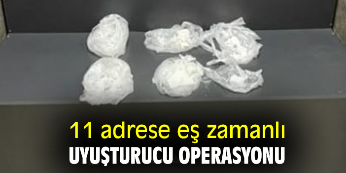 11 adrese eş zamanlı uyuşturucu operasyonu