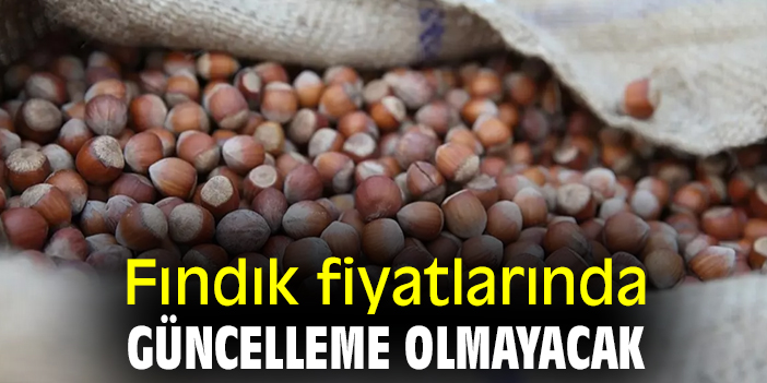 Fındık fiyatlarında güncelleme olmayacak