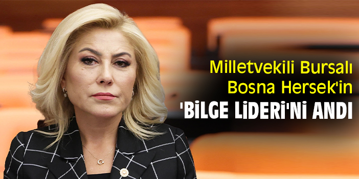 Milletvekili Bursalı Bosna Hersek'in 'Bilge Lideri'ni andı