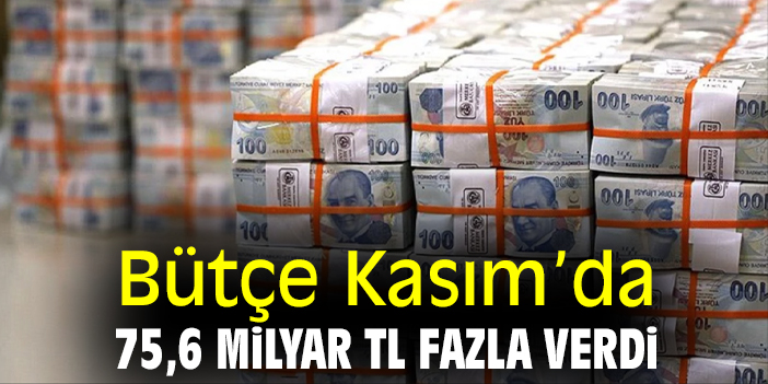 Bütçe Kasım’da 75,6 milyar TL fazla verdi