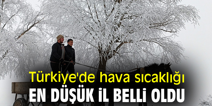 Türkiye'de hava sıcaklığı en düşük il belli oldu