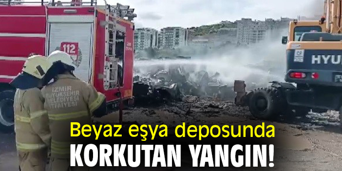 Beyaz eşya deposunda korkutan yangın!