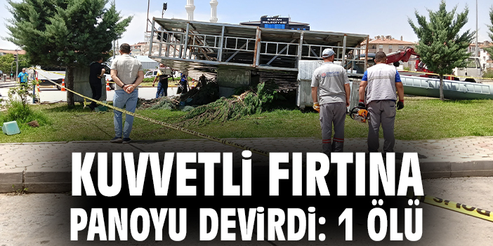Kuvvetli fırtına panoyu devirdi: 1 ölü