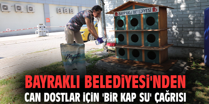 Bayraklı Belediyesi'nden can dostlar için 'bir kap su' çağrısı
