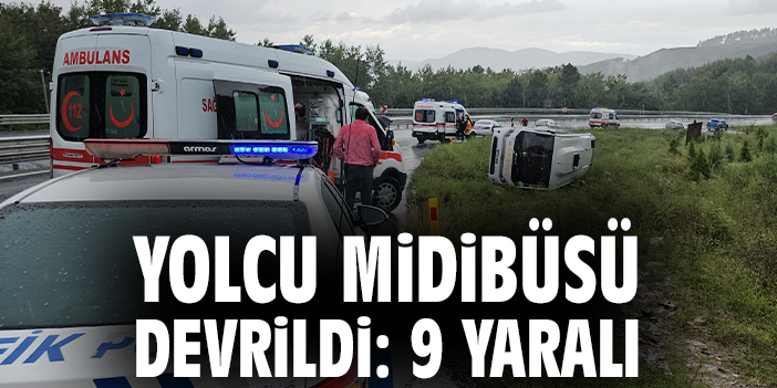 Yolcu midibüsü devrildi: 9 yaralı
