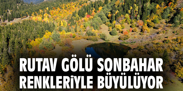 Rutav Gölü sonbahar renkleriyle büyülüyor