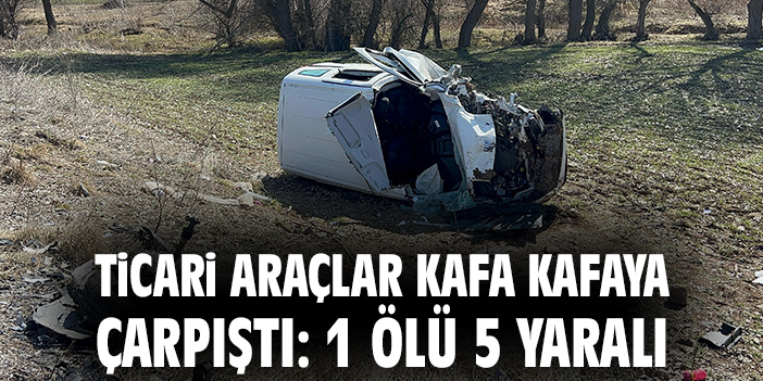 Ticari araçlar kafa kafaya çarpıştı: 1 ölü 5 yaralı