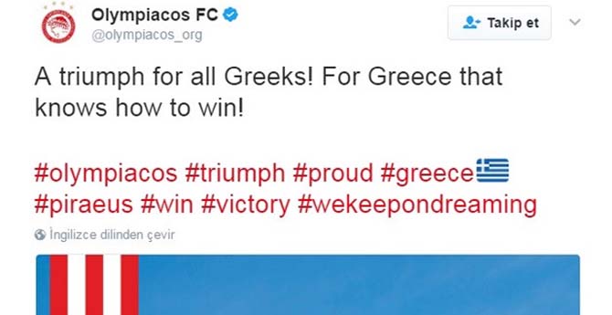 Olympiakos'tan Olay Paylaşım!