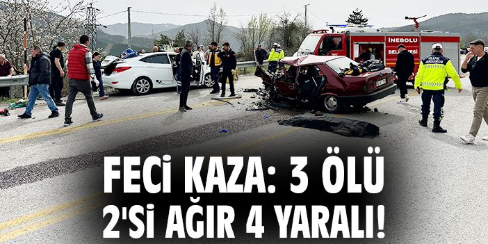 Feci kaza: 3 ölü 2'si ağır 4 yaralı!