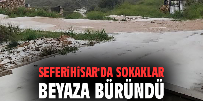 Seferihisar'da sokaklar beyaza büründü