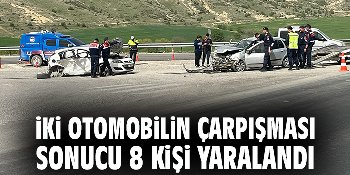 İki otomobilin çarpışması sonucu 8 kişi yaralandı