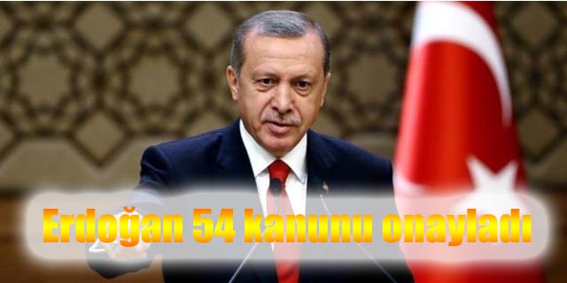 Erdoğan 54 kanunu onayladı
