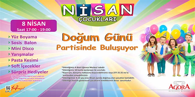 AGORA ALIŞVERİŞ MERKEZİ’NDE DOĞUM GÜNÜ PARTİLERİ BAŞLIYOR!