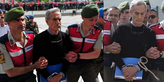 Baş darbeci Akın Öztürk, idam ipiyle karşılandı