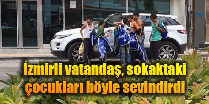İzmirli vatandaş, sokaktaki çocukları bayramlıkla sevindirdi