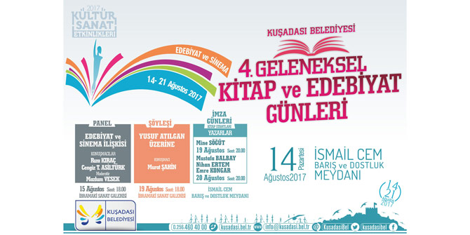 KUŞADASI'NDA 4. KİTAP VE EDEBİYAT GÜNLERİ BAŞLIYOR